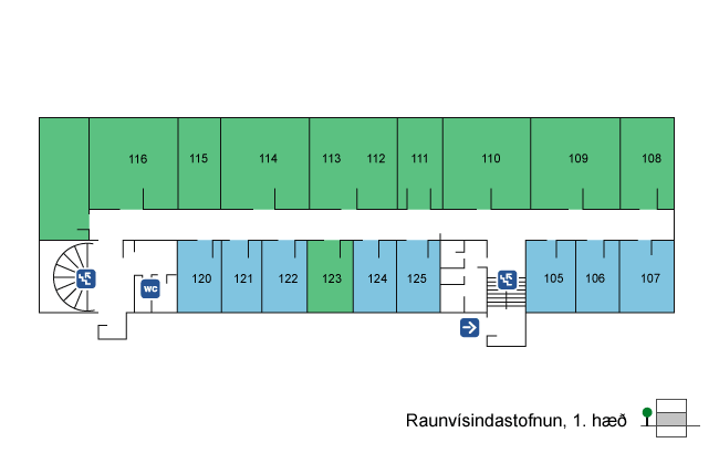 Raunvísindastofnun, 1. hæð