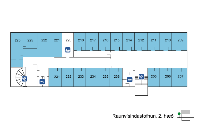 Raunvísindastofnun, 2. hæð
