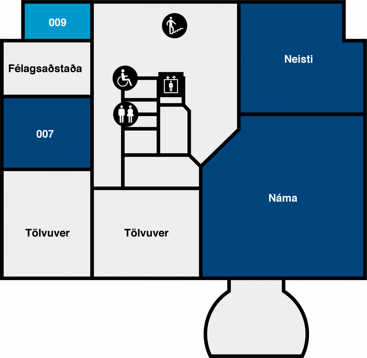 Yfirlitsmynd af Dunhaga 7: kjallari