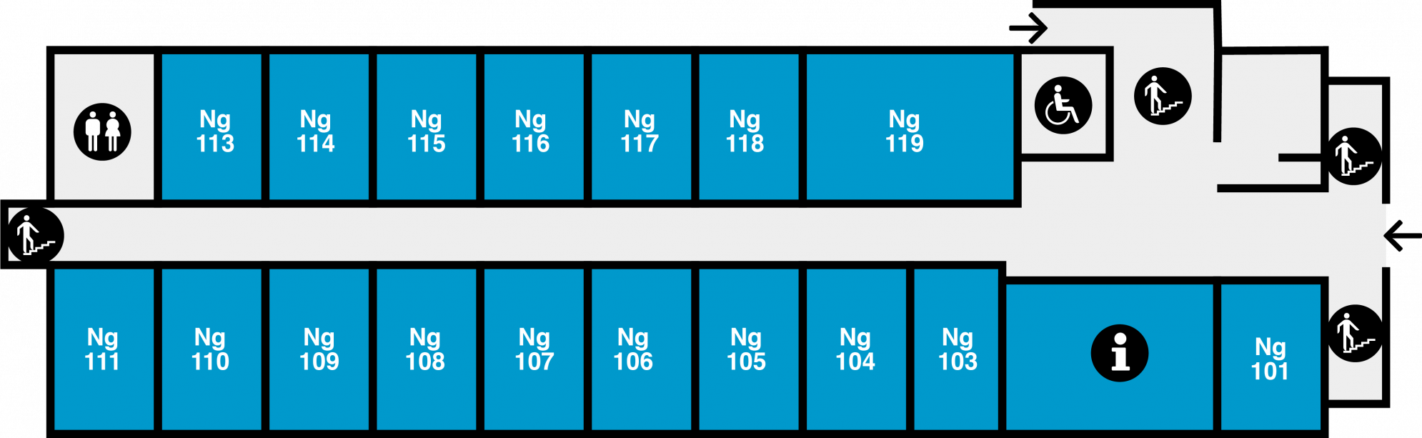 Yfirlitsmynd af Nýja garði: 1. hæð