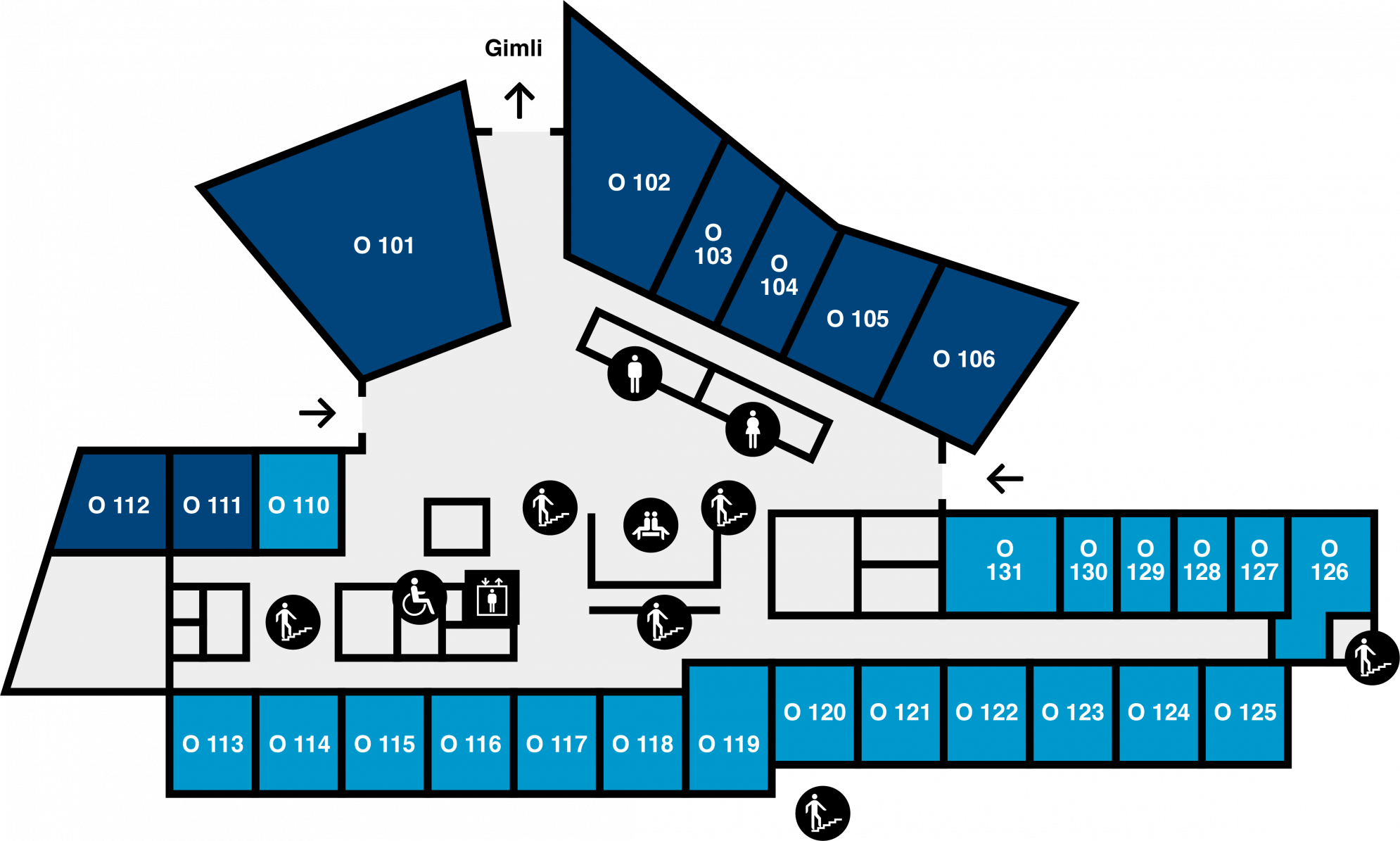 Yfirlitsmynd af Odda: 1. hæð