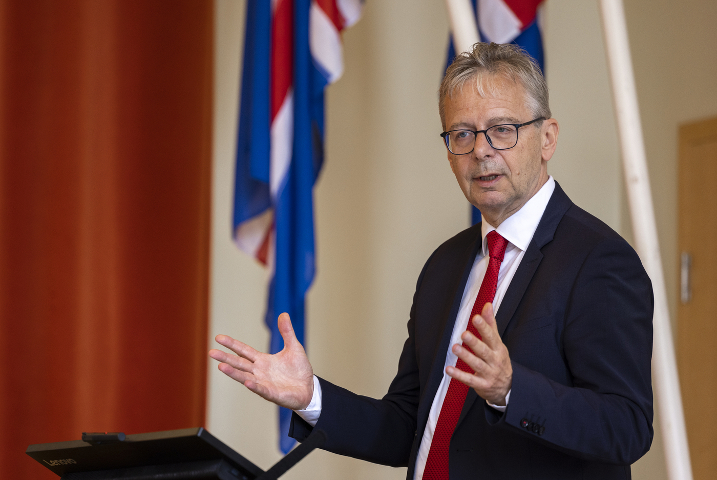 Jón Atli Benediktsson, rektor Háskóla Íslands, fór yfir helstu viðburði og tölur í starfsemi Háskólans á árinu 2021.