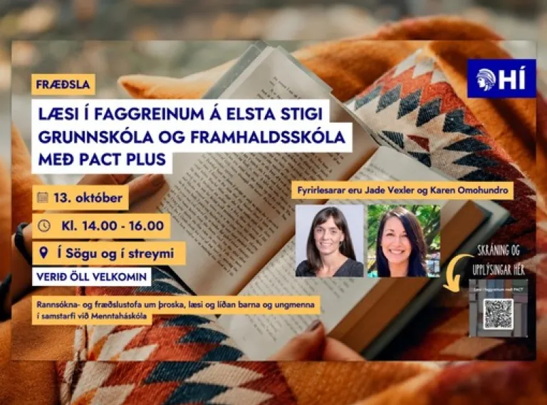 Læsi í faggreinum á elsta stigi grunnskóla og framhaldsskóla með PACT PLUS