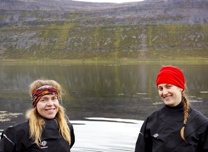 Guðbjörg Ásta Ólafsdóttir og Michelle Valiant í Álftafirði