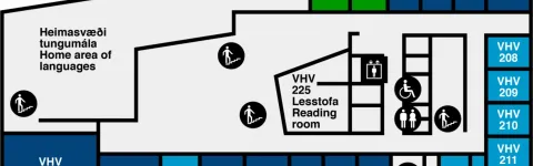 Veröld - hús Vigdísar, kort af 2. hæð